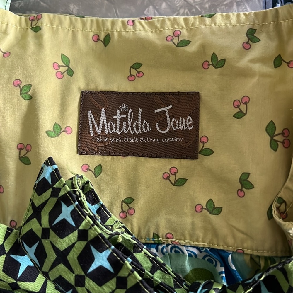 Matilda Jane | Girls Yellow and Blue Fruit Love Bug Print Knot Top | Size: 4 - Picture 8 of 10
